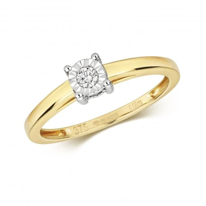 Statement - Making Fashion Rings in Gold - Plated Brass with Oversized Cubic Zirconia StonesDiamond Jewellery 9ct Gold Illusion Plate Ring with 0.06CT Diamonds RD138