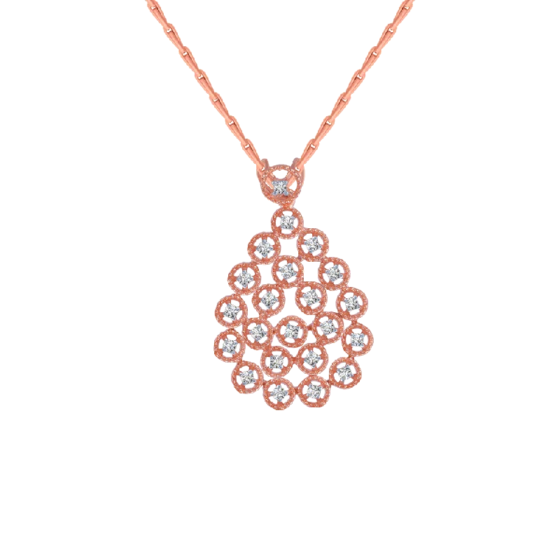 Signature - Design Women's Diamond Rings with a Brand - Specific Pattern and High - Quality Diamonds18KT (750) Rose Gold And Solitaire Pendant For Women