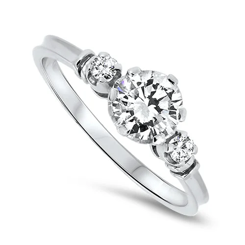 Art Deco - Inspired Women's Diamond Rings with Geometric Designs and Baguette - Cut Diamonds0.68ct Diamond Engagement Style Handmade Ring in 18k White Gold