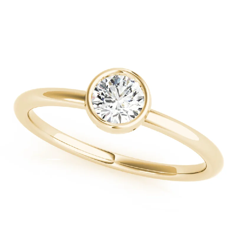 Engagement - Inspired Women's Rings with a Halo of Small DiamondsRound Bezel Women's Diamond Stacker Ring