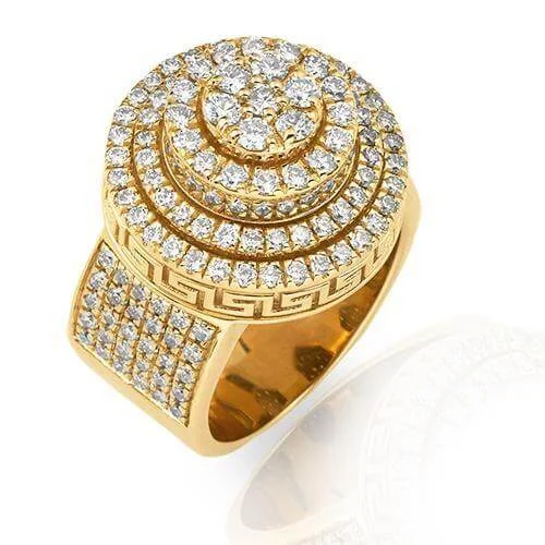 Tennis - Style Women's Diamond Rings with a Continuous Row of Diamonds for a Classic and Versatile Look14K 3.50CT DIAMOND ROUND CLUSTER "Lollipop" RING