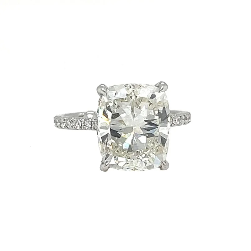 Marquise - Cut Women's Diamond Rings in Palladium for a Unique and Elongated ShapeGIA Certified 5.01ct Natural Cushion Cut Diamond Engagement Ring White Gold