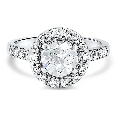 Signature - Design Women's Diamond Rings with a Brand - Specific Pattern and High - Quality Diamonds1.98ct Diamond Engagement Style Halo Ring in 18k White Gold