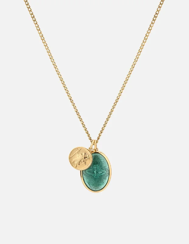 Minimalist Women's Rings with a Single Pearl in 14K Gold - Plated BandsMini Dove Necklace, Gold/Teal