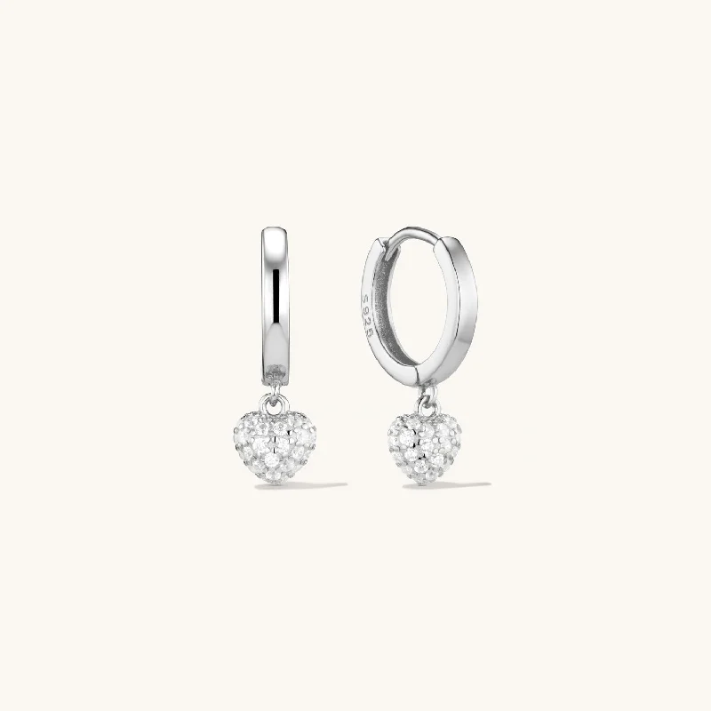 Personalized hoop earringsAmore Pave Hoop Earrings Silver