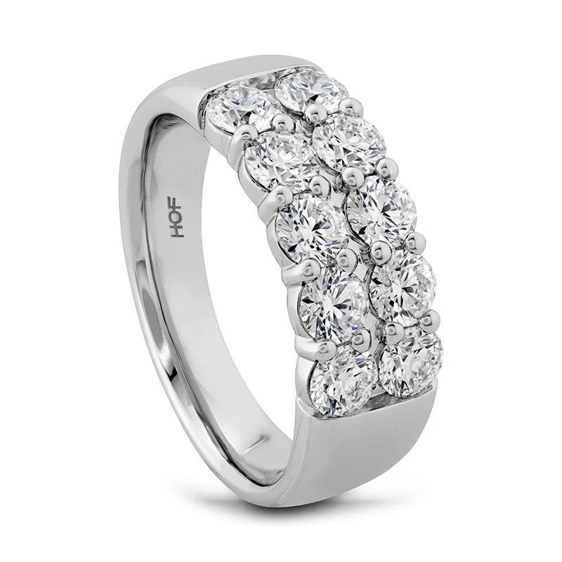 Cluster - Style Women's Diamond Rings with Multiple Small Diamonds Arranged in a Stunning PatternHearts On Fire Signature Double-Row Ring