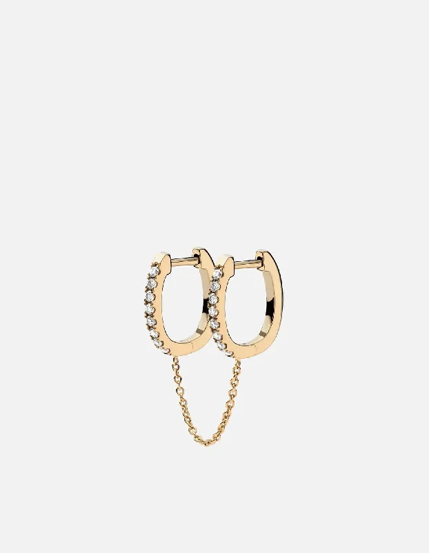 Engagement - Inspired Women's Rings with a Halo of Small DiamondsAvery Huggie Earring, 14k Gold Pavé