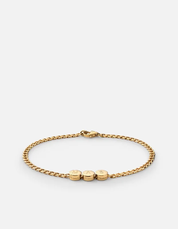 Minimalist Women's Rings with a Single Pearl in 14K Gold - Plated BandsType Chain Bracelet, Gold Vermeil