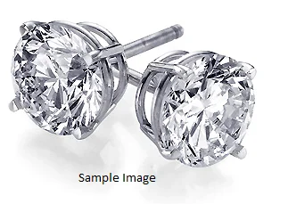 Princess - cut diamond engagement ring with a pavé - set band in platinumROUND DIAMONDS 0.58CTW STUD EARRINGS