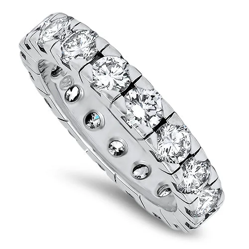 Three - Stone Women's Diamond Rings Symbolizing Past, Present, and Future with Emerald - Cut Diamonds2.50ct Diamond Full Eternity Style Ring in 18ct White Gold G VS