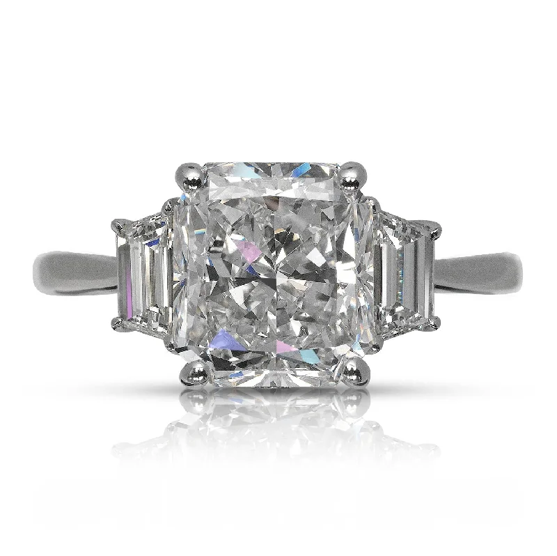 Vintage - Style Women's Diamond Rings with Floral - Engraved Bands and Multiple Diamond AccentsTYRA 4 CARAT RADIANT CUT G COLOR VS2 CLARITY DIAMOND ENGAGEMENT RING PLATINUM GIA CERTIFIED 3 CT G VS2 BY MIKE NEKTA