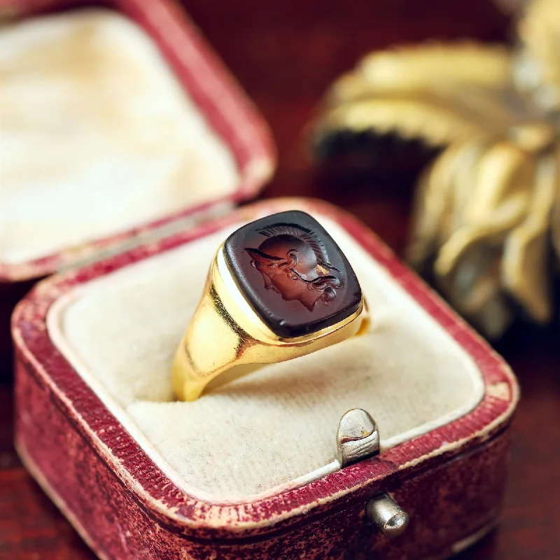 Vintage - Inspired Filigree - Design Women's Rings in Sterling SilverHeroic Antique 18ct Gold Carnelian Intaglio Signet Ring