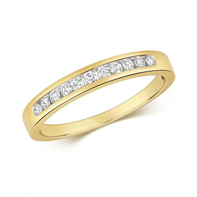 Stackable Fashion Rings in Rose - Gold Tone with Delicate Floral EngravingsDiamond Jewellery 9ct Yellow Gold Half Eternity Ring RD579