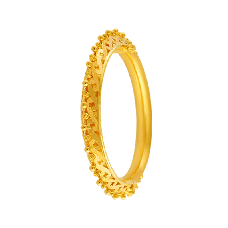 Signature - Design Women's Diamond Rings with a Brand - Specific Pattern and High - Quality Diamonds22KT Yellow Gold Bangle For Women