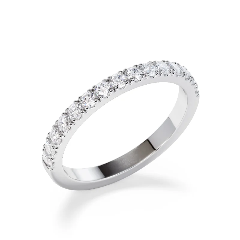 Solitaire diamond engagement ring with a platinum setting for a classic and elegant look2mm Micro Pavé Diamond Eternity Ring