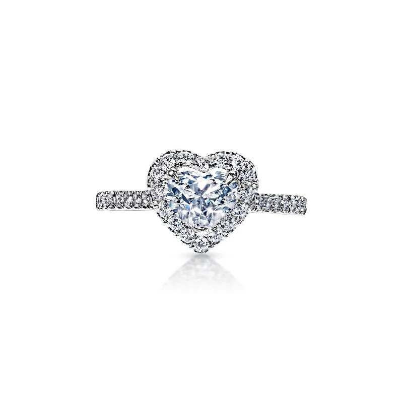 Princess - Cut Women's Diamond Rings in White Gold with a High - Clarity Diamond for a Modern LookTeagan 1 Carat E VVS2 Heart Shape Diamond Engagement Ring in 18k White Gold By Mike Nekta. GIA Certified