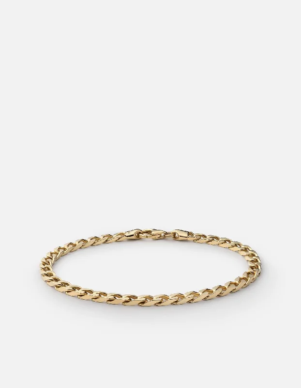 Tennis - Style Women's Rings with a Row of Round Diamonds in Platinum4mm Cuban Chain Bracelet, Gold Vermeil