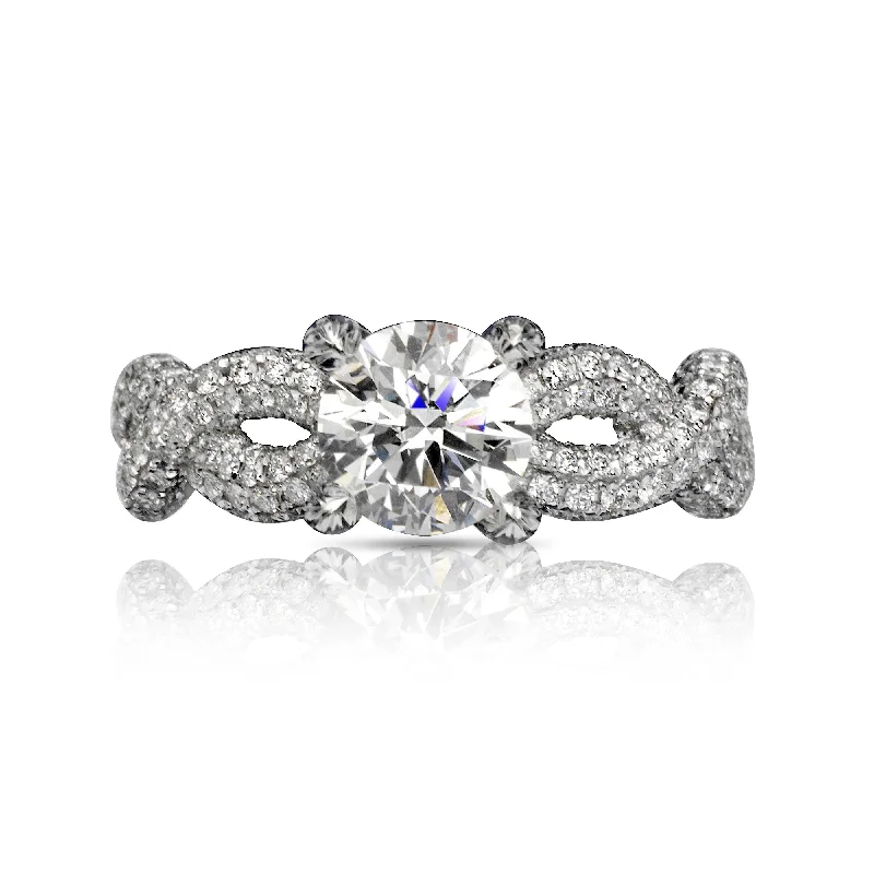 Women's Solitaire Diamond Rings with Round - Cut Diamonds and Platinum Settings for an Elegant EngagementTWIRL  5 CARAT ROUND CUT D COLOR SI1 CLARITY DIAMOND ENGAGEMENT RING 18K WHITE GOLD GIA CERTIFIED 2 CT D SI1 BY MIKE NEKTA