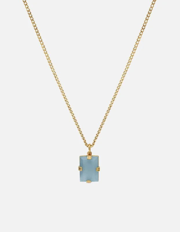 Art Deco - Inspired Women's Rings with Geometric Shapes in 14K GoldLennox Blue Agate Necklace, Gold Vermeil