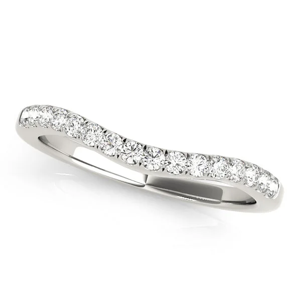 Tennis - Style Women's Rings with a Row of Round Diamonds in PlatinumKennedy Women's Diamond Curved Wedding Ring