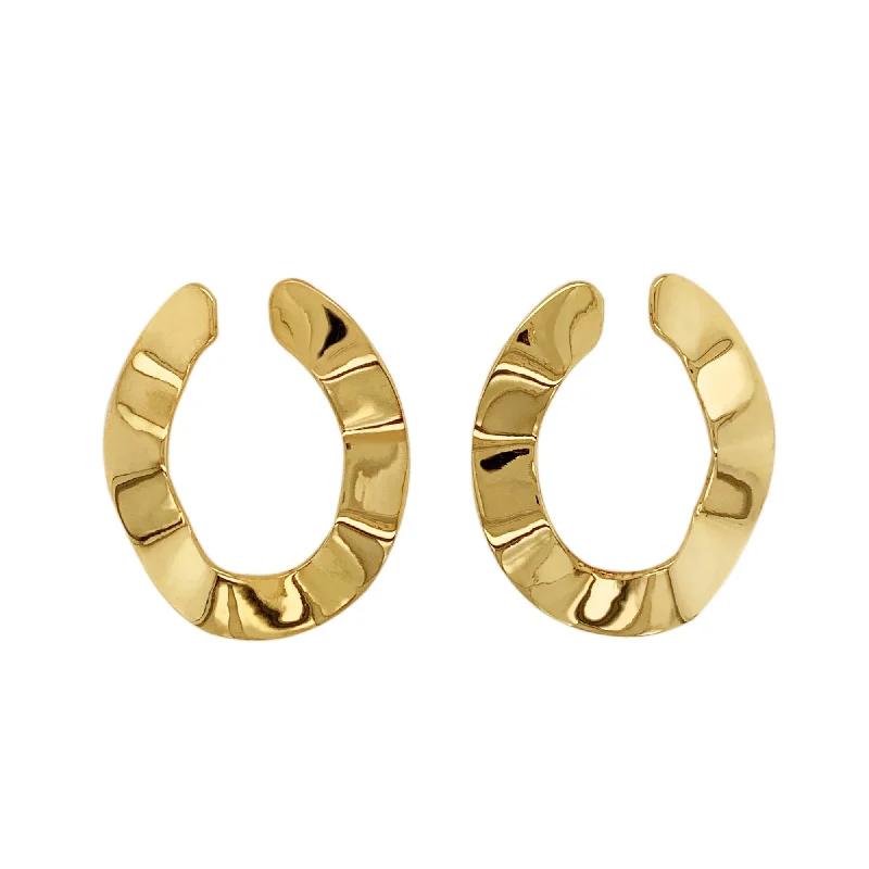 Large hoop earringsFlat Open Gold Plated Hoops