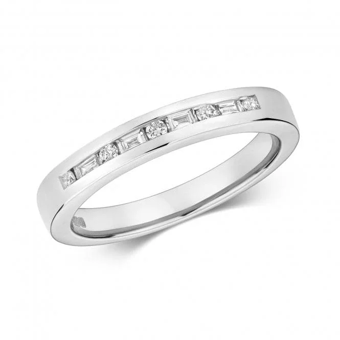 Fashion Rings with Initial Charms in Silver - Plated Metal for a Custom AccessoryDiamond Jewellery 9ct Eternity Ring in 9K White Gold RD183W