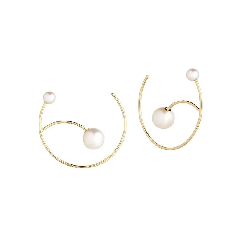 Huggie hoop earringsCosmo Galactic 18K Gold Hoops w. Pearl