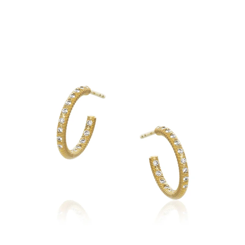 Personalized hoop earringsSmall Esme Galaxy 18K Gold Hoops w. Diamonds