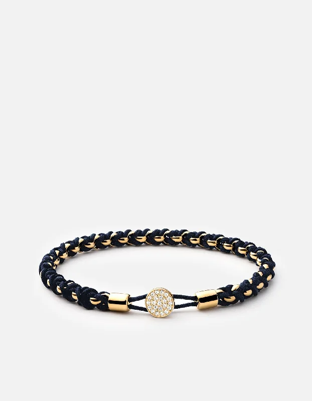 Navy Blue/14k Gold Pave