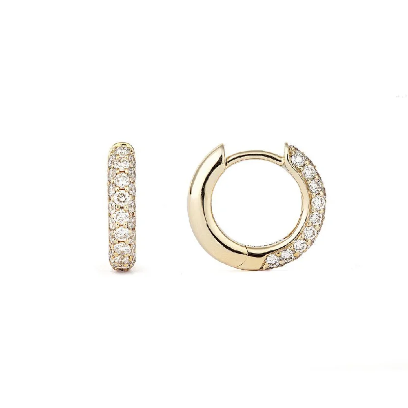 Statement hoop earringsClassic Pavé 13 mm 18K Gold Hoops w. Diamonds