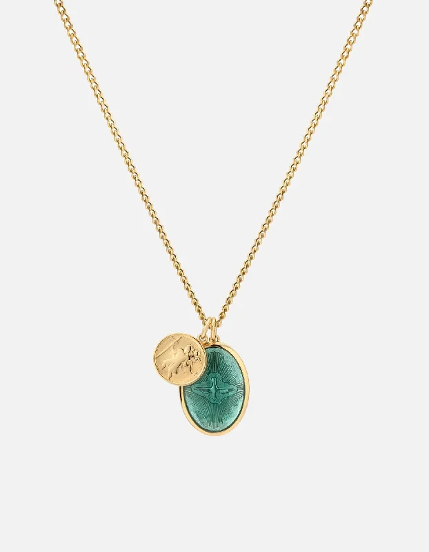 Women's Rings with Birthstones for a Personalized TouchMini Dove Necklace, 14k Gold/Teal