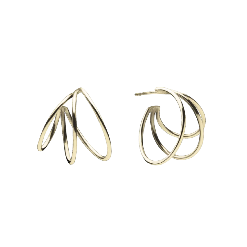 Small hoop earringsTriple Hoops Earrings Gold Plated