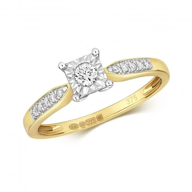 Statement - Making Fashion Rings in Gold - Plated Brass with Oversized Cubic Zirconia StonesDiamond Jewellery 9ct Illusion Set Gold Rings RD588