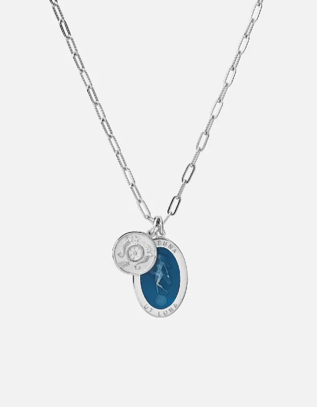 Women's Rings with Birthstones for a Personalized TouchFortuna Cable Chain Necklace, Sterling Silver/Blue