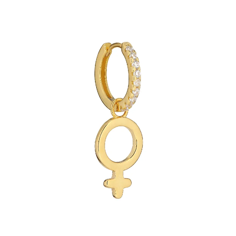 Large hoop earringsVenus 18K Gold Plated Huggie w. White Zirconia