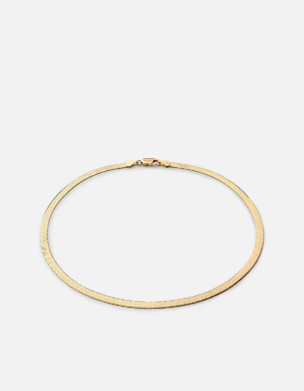 Diamond - Encrusted Women's Rings for Special Occasions in 18K GoldHerringbone Choker, Gold Vermeil