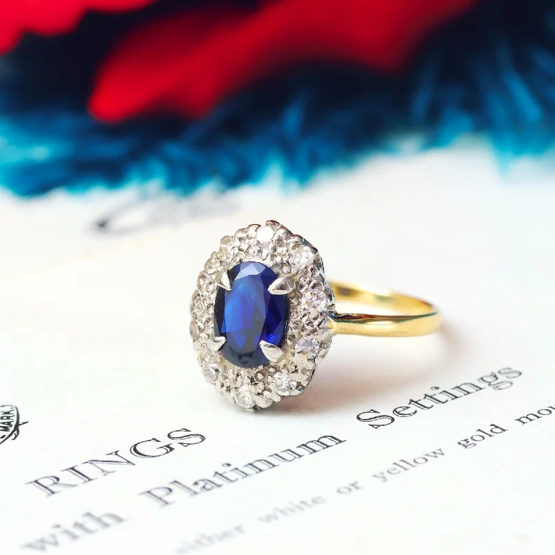 Art Deco - Inspired Women's Rings with Geometric Shapes in 14K GoldVintage 1960's Sapphire & Diamond Engagement Ring