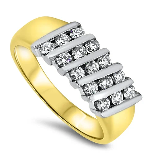 Cushion - Cut Women's Diamond Rings in Platinum with a Soft and Romantic Appearance0.60ct Diamond Cluster Ring in 18ct Yellow Gold