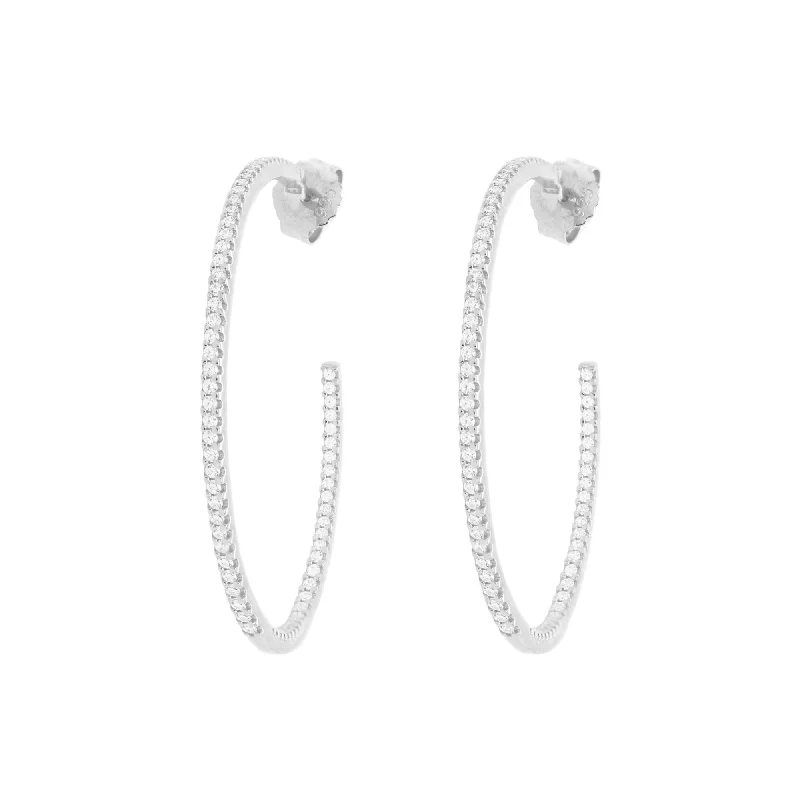 Everyday hoop earringsSilver Hoops w. Zirconia