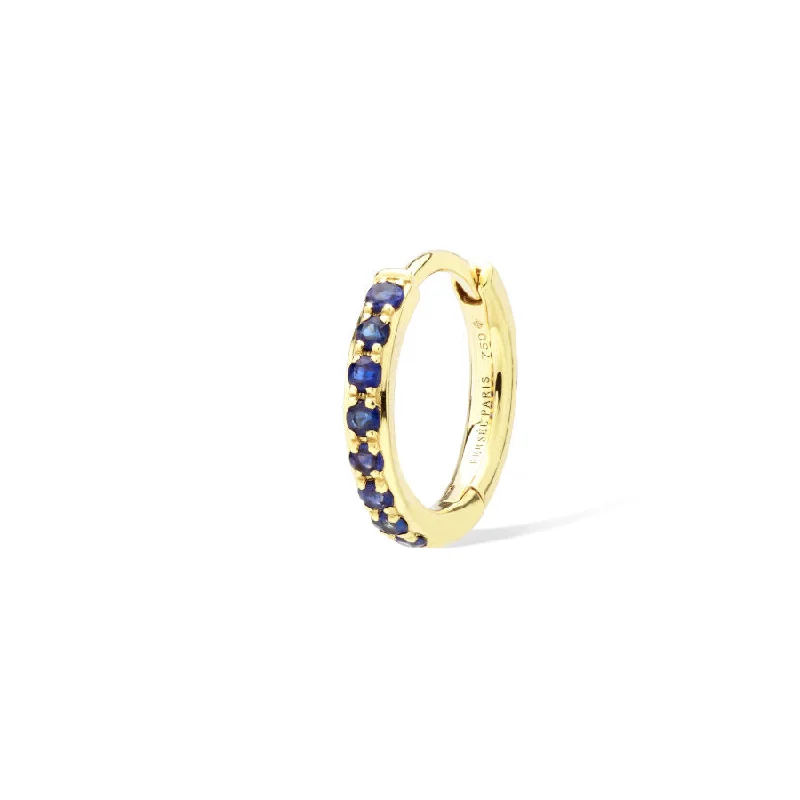 Rose gold hoop earringsChakras Piercing 18K Gold Hoop w. Sapphires