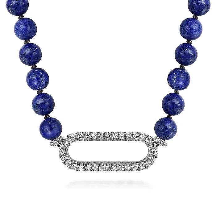 Men's Topaz Engagement Rings in 10K Gold with a Channel - Set Diamond BandSterling Silver White Sapphire and Lapis Beads 17 Inch Necklace