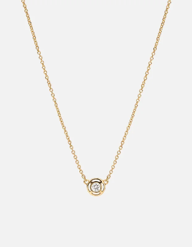 Women's Rings with Hidden Compartments for Secret KeepsakesMini Luna Necklace, 14K Gold/Diamond