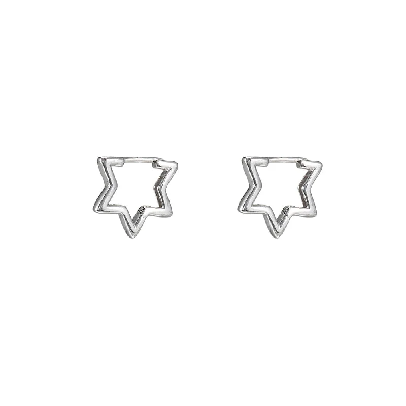 Gold hoop earringsSterling Silver Star Huggie Hoop Earrings