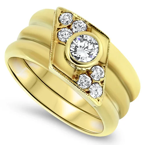 Women's Solitaire Diamond Rings with Round - Cut Diamonds and Platinum Settings for an Elegant Engagement0.70ct Diamond Dress Ring Handmade in 18ct Yellow Gold