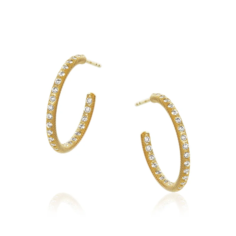 Vintage hoop earringsMedium Esme Galaxy 18K Gold Hoops w. Diamonds