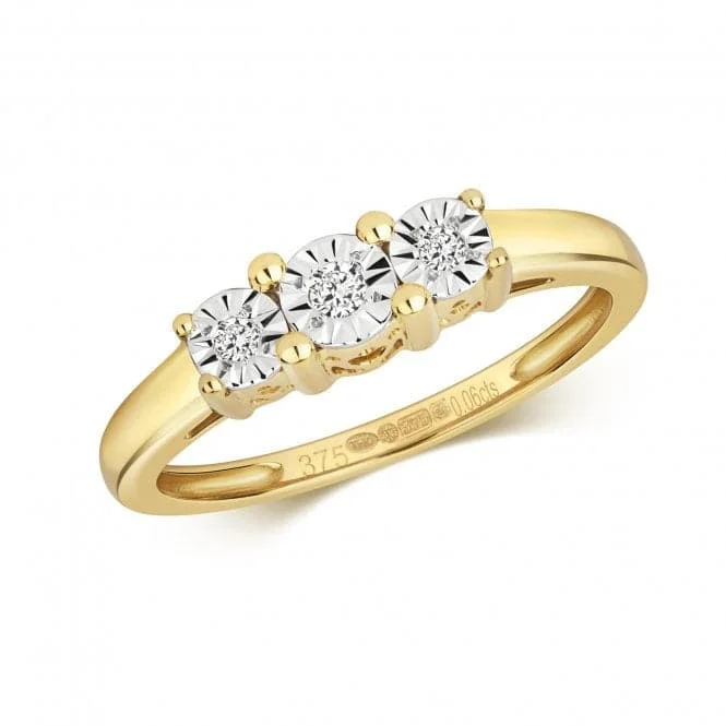 Statement - Making Fashion Rings in Gold - Plated Brass with Oversized Cubic Zirconia StonesDiamond Jewellery 9ct Gold Ring Set with Trio of Diamond Illusions RD318