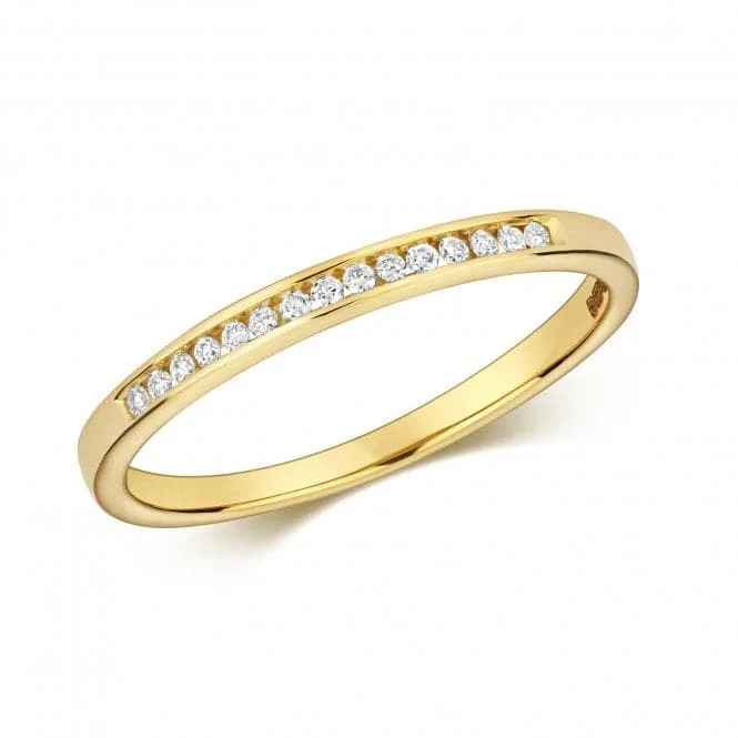 Open - Band Fashion Rings in Sterling Silver with Gemstone InlaysDiamond Jewellery 9ct Gold Diamond Channel Set Eternity Ring RD801