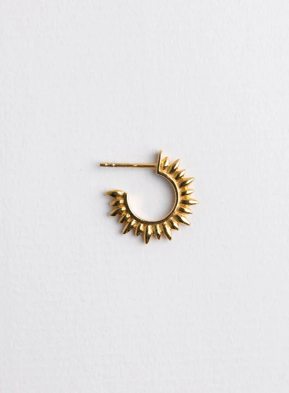 Chunky hoop earringsMini sun 14K Gold Plated Hoop