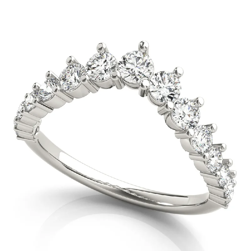 Tennis - Style Women's Rings with a Row of Round Diamonds in PlatinumAlexandra Women's Diamond Crown Wedding Ring