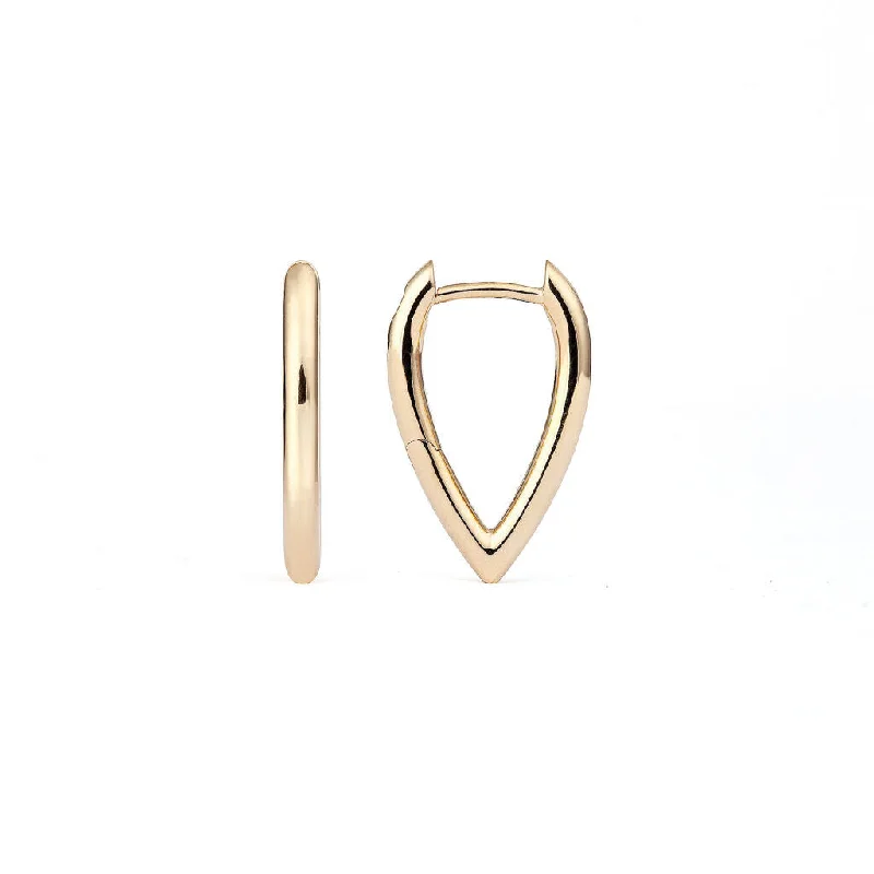 Rose gold hoop earringsDrop Link Mini Plain (18 mm) 18K Gold Hoops